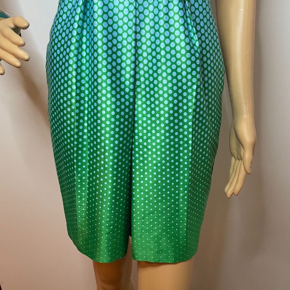Polka dot turquoise green ombré strapless dress! - Picture 4 of 11